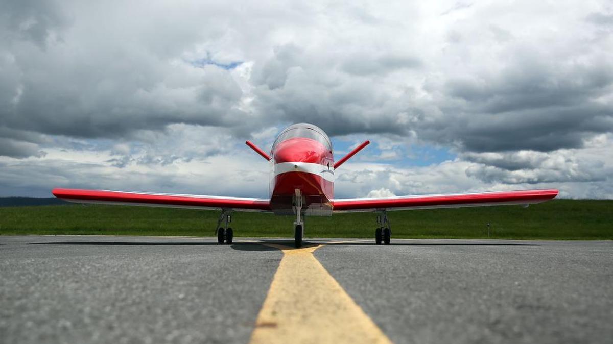 A view of John Corneal’s one man jet on Tuesday at University Park Airport.