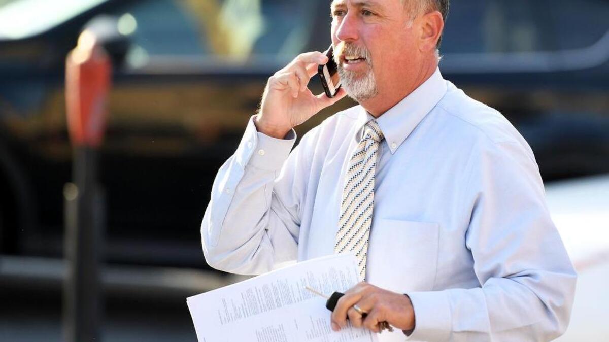 District Judge Allen Sinclair, who is presiding over the Beta Theta Pi fraternity case, arrives for the seventh day of preliminary hearings on Aug. 31 at the Centre County Courthouse in Bellefonte. President Judge Pamela Ruest on Wednesday granted a prosecution motion to have the trial postponed until the April term.