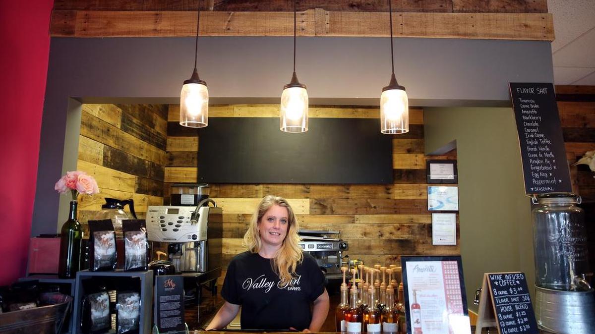 Kristin Cowher, owner of Valley Girl Sweets, stands for a portrait Monday in the new Centre Hall bake shop and coffee house.