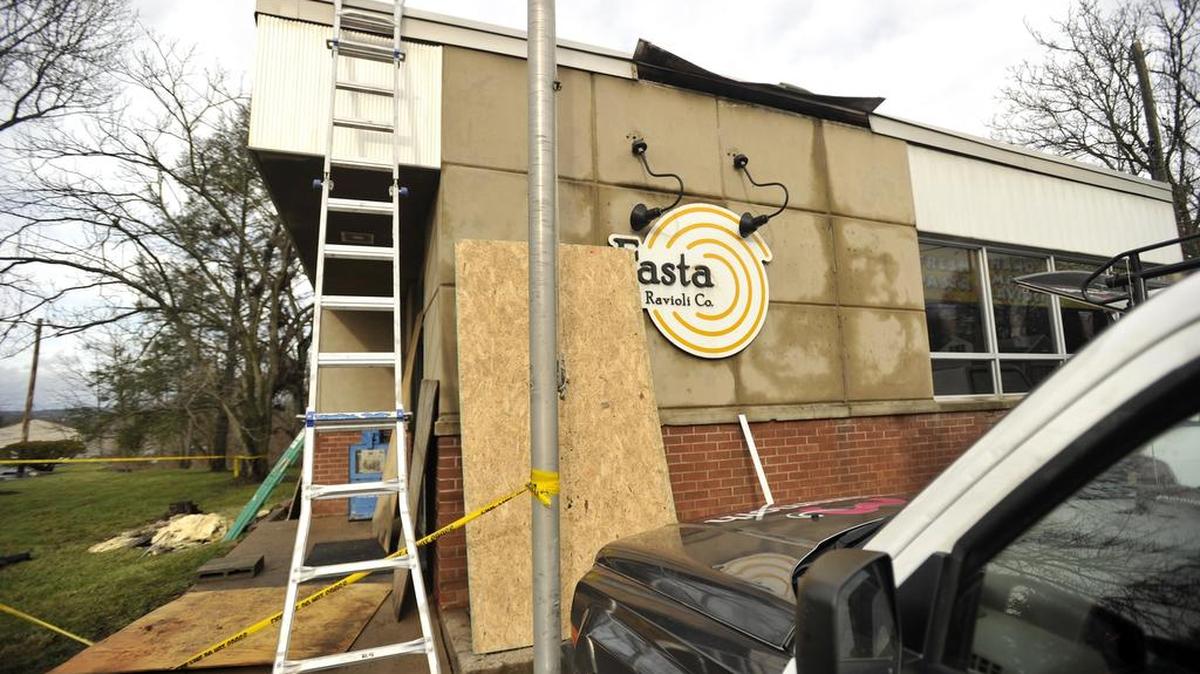 A fire burned the Fasta & Ravioli Co. building in Pleasant Gap on Dec. 24, 2015. The location will reopen in May.