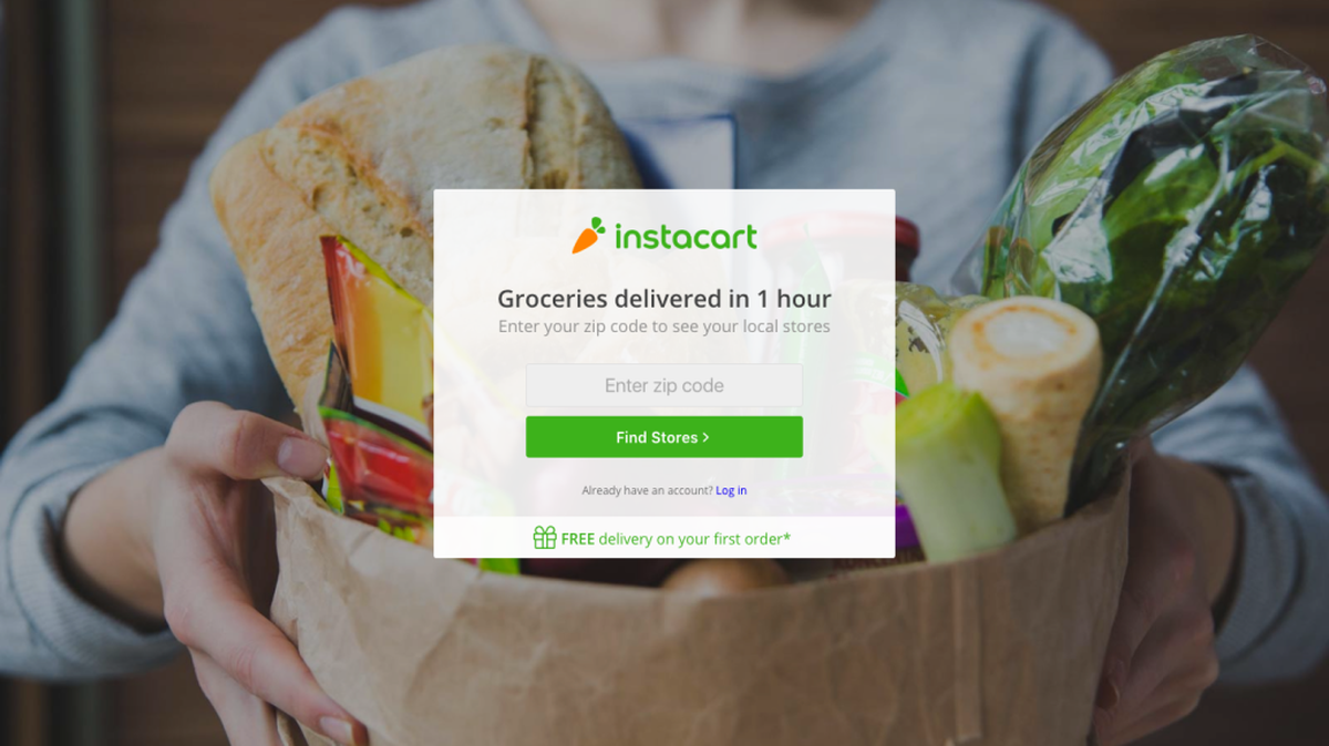 InstaCart, a grocery delivery service, allows customers to use an app to pick what they want and when they want it delivered.