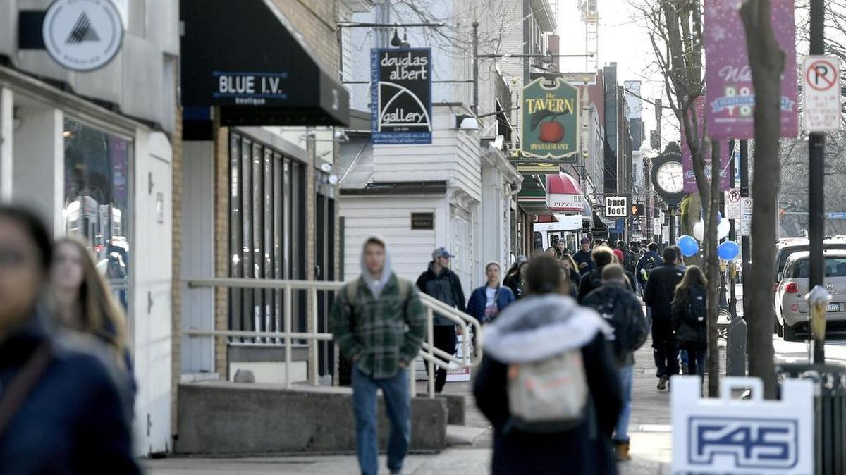 Growth is expected to continue in downtown State College, where businesses along College Avenue are pictured in January.