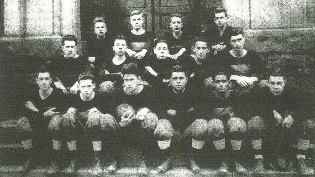 Pictured is a Bellefonte High School football team, circa 1915.