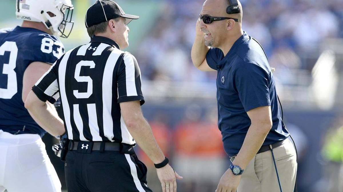 Penn State football coach James Franklin, seen here Jan. 1 at the Citrus Bowl, has watched 13 players enter the transfer portal since the season’s end.