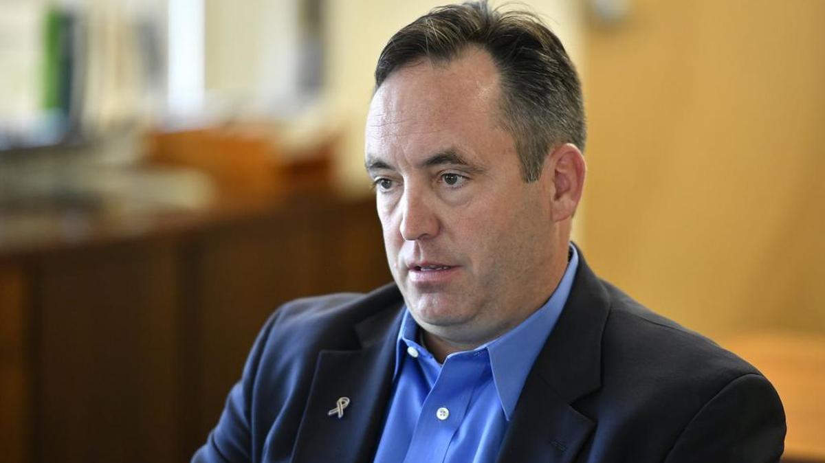 State Senate Majority Leader Jake Corman speaks during a visit to the Centre Daily Times May 31, 2016.