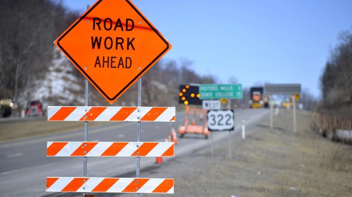 Drivers will encounter single-lane traffic patterns heading both east and west along 322 just west of Seven Mountains this weekend.
