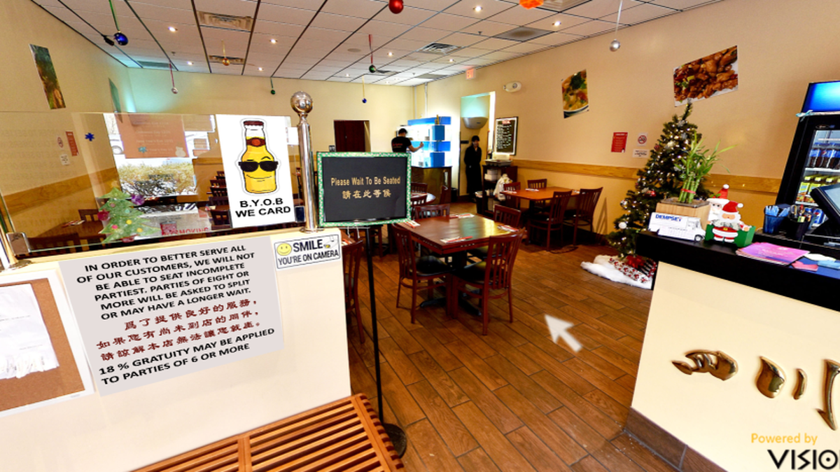 Pictured is a screenshot of an interactive walk-through of Little Szechuan, a popular State College restaurant, as seen through Visionese’s virtual-reality platform.