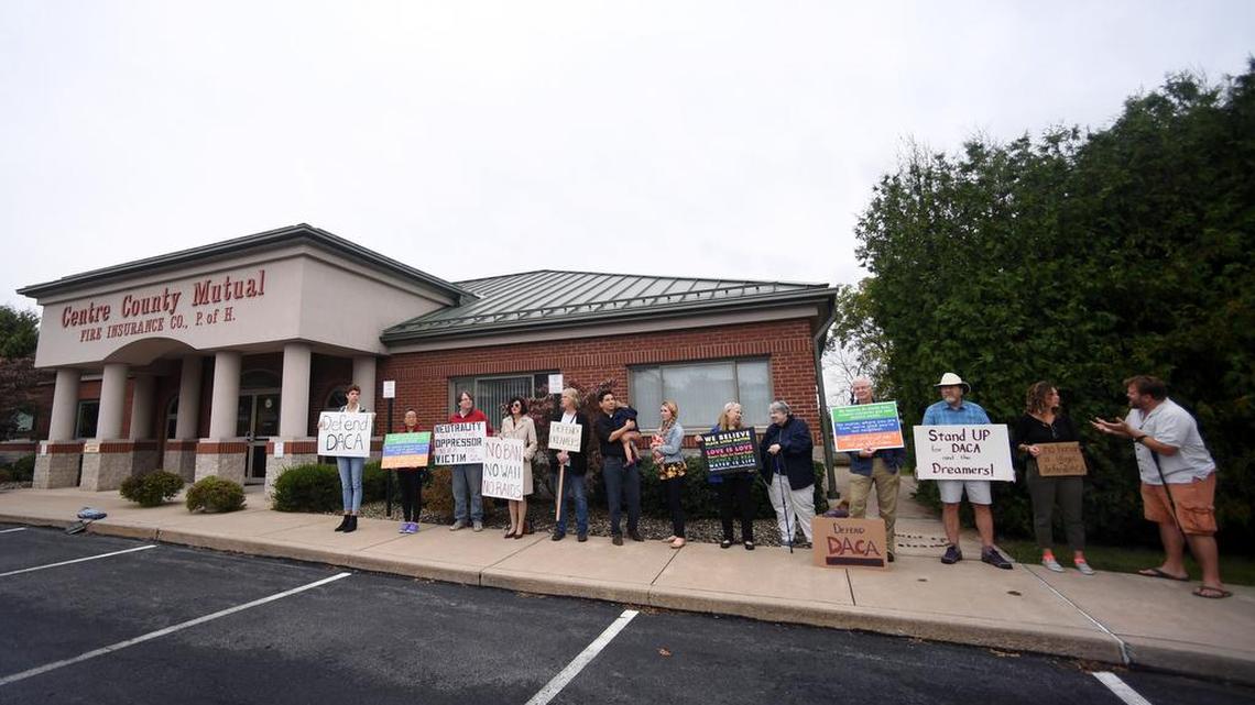 Protesters demonstrated in support of Deferred Action for Childhood Arrivals in September at U.S. Rep. Glenn Thompson’s office in Bellefonte.