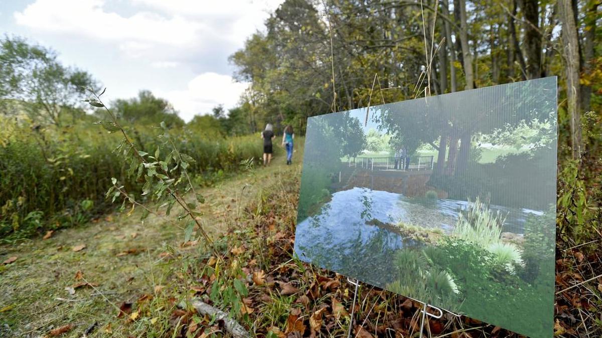 Renderings of one of the observations areas along the trail at the fundraising kick-off to make the wildlife center at Tom Ridge and Julian Wetlands more accessible on Wednesday, September 27, 2017.