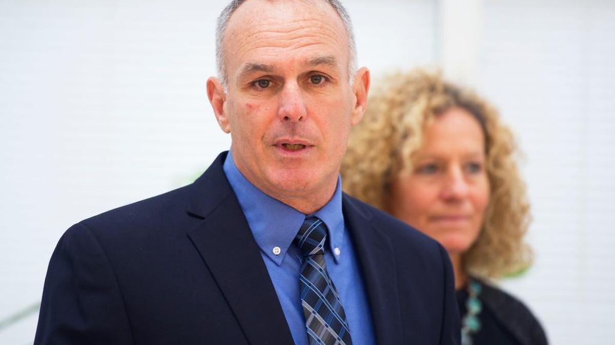 Bernie Cantorna announces his candidacy for district attorney on Tuesday at the Willowbank Building in Bellefonte.