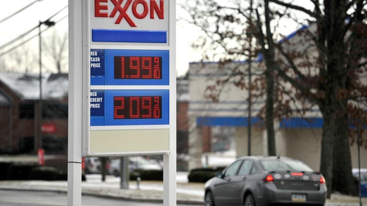 The price for gas has dipped below $2 at the Exxon station on Aaron Drive in State College on Thursday.