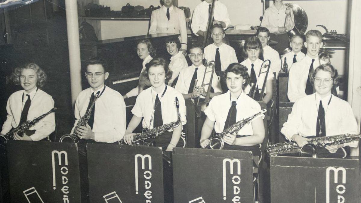 Pictured is the State High jazz band in 1950.
