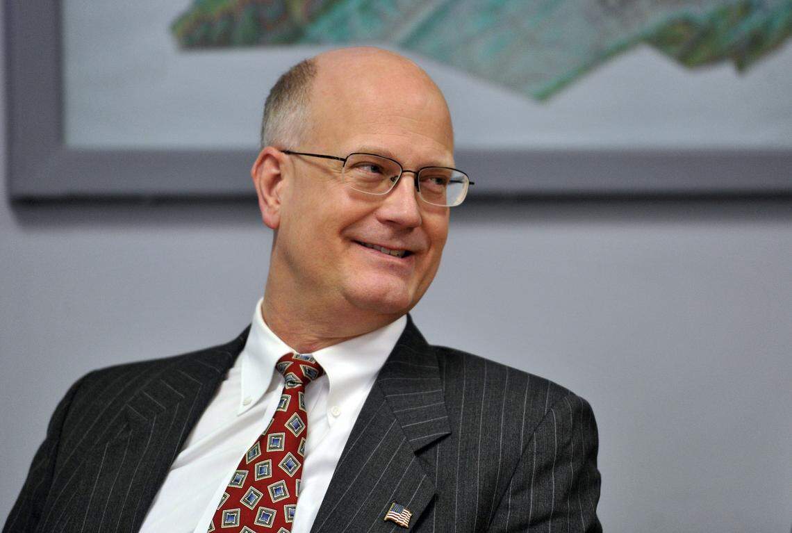 Commissioner Mark Higgins during a Centre County Board of Commissioners held in Bellefonte on Jan. 5, 2016.