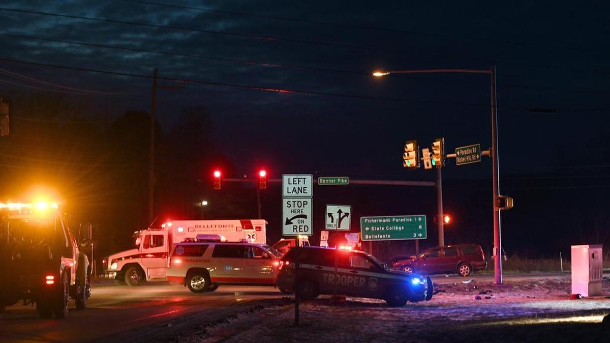 Emergency crews respond Sunday evening to a crash at the intersection of Paradise Road and Rishel Hill Road.
