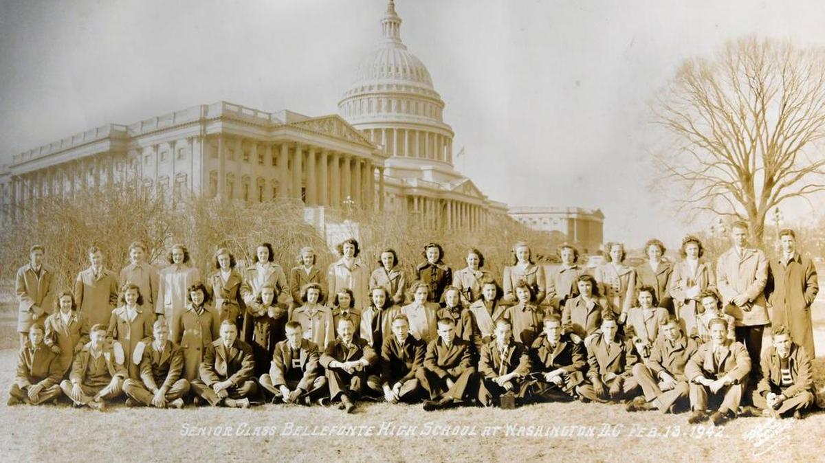 Pictured is the Bellefonte High School Class of 1942, on a field trip to Washington, D.C.