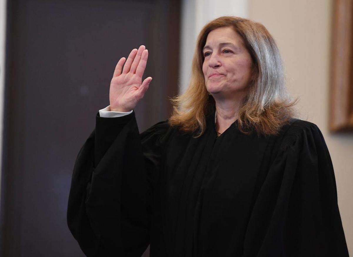 County President Judge Pamela Ruest is sworn in Dec. 29, 2017 at the Centre County Courthouse.