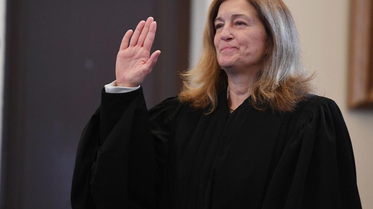County President Judge Pamela Ruest is sworn in Dec. 29, 2017 at the Centre County Courthouse. She announced plans Monday to retire effective Jan. 1, 2023.
