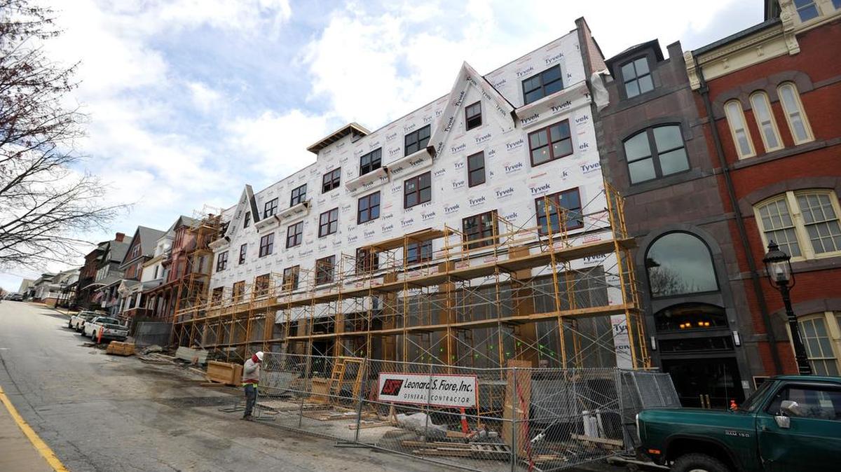 Construction continues on the Bellefonte Mews project at 116 E. High St. in Bellefonte.