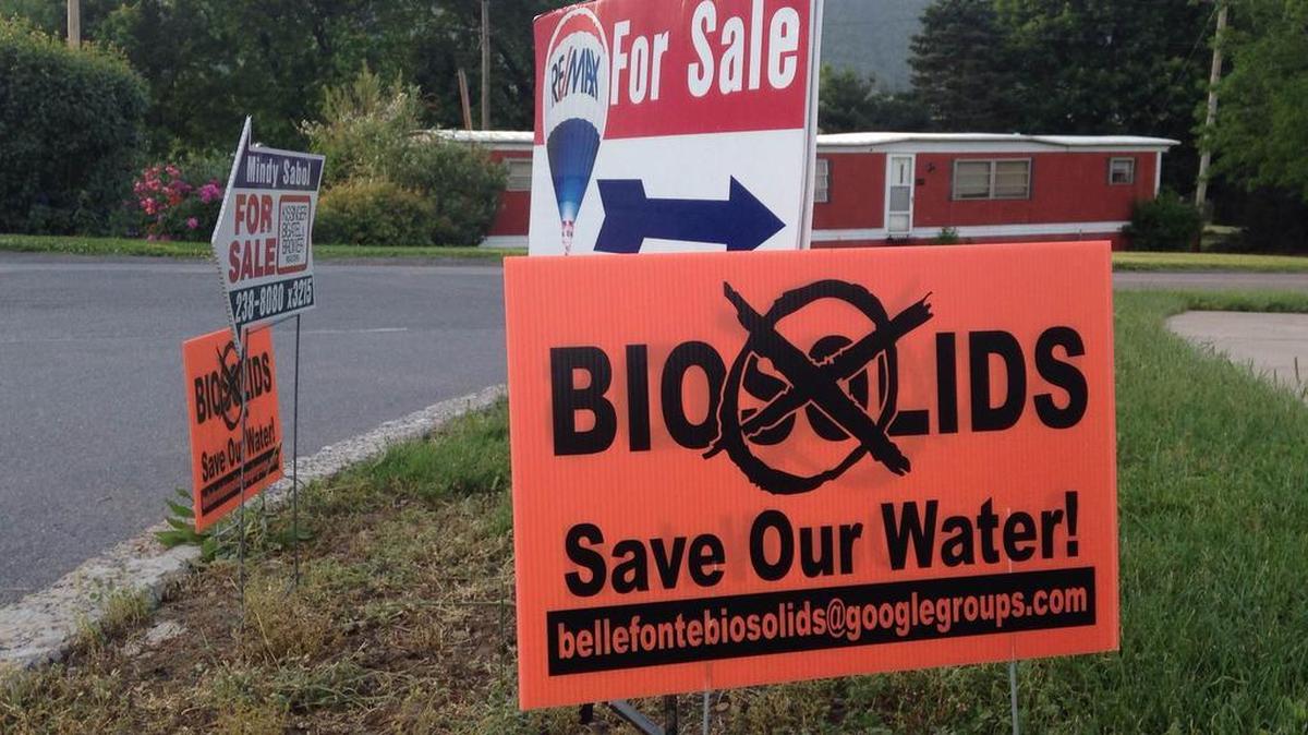 Benner Township residents oppose the application of biosolids by the Bellefonte Authority, particularly on Spicer Family farmland. Residents are concerned about health hazards and decreased property values.