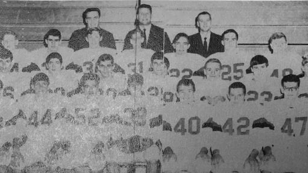 Pictured is the 1966 Bellefonte football team. The team, which went 8-1, including a 21-0 victory against State College, was honored at Bellefonte’s Oct. 14 game against Central.