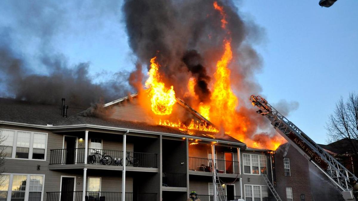 Structure fire at The Park at State College apartments along Martin St. in State College April 20, 2016.