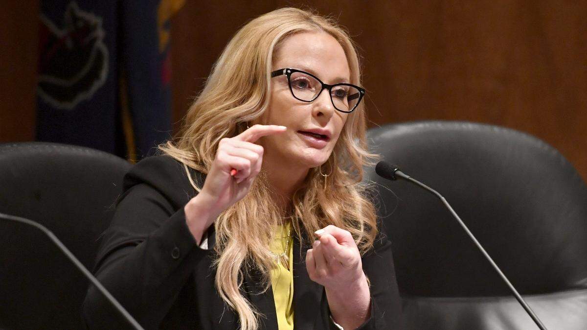 Former District Attorney Stacy Parks Miller speaks at the League of Women Voters candidate night in April 2017. A hearing committee recommended that Parks Miller’s law license be suspended for three months.
