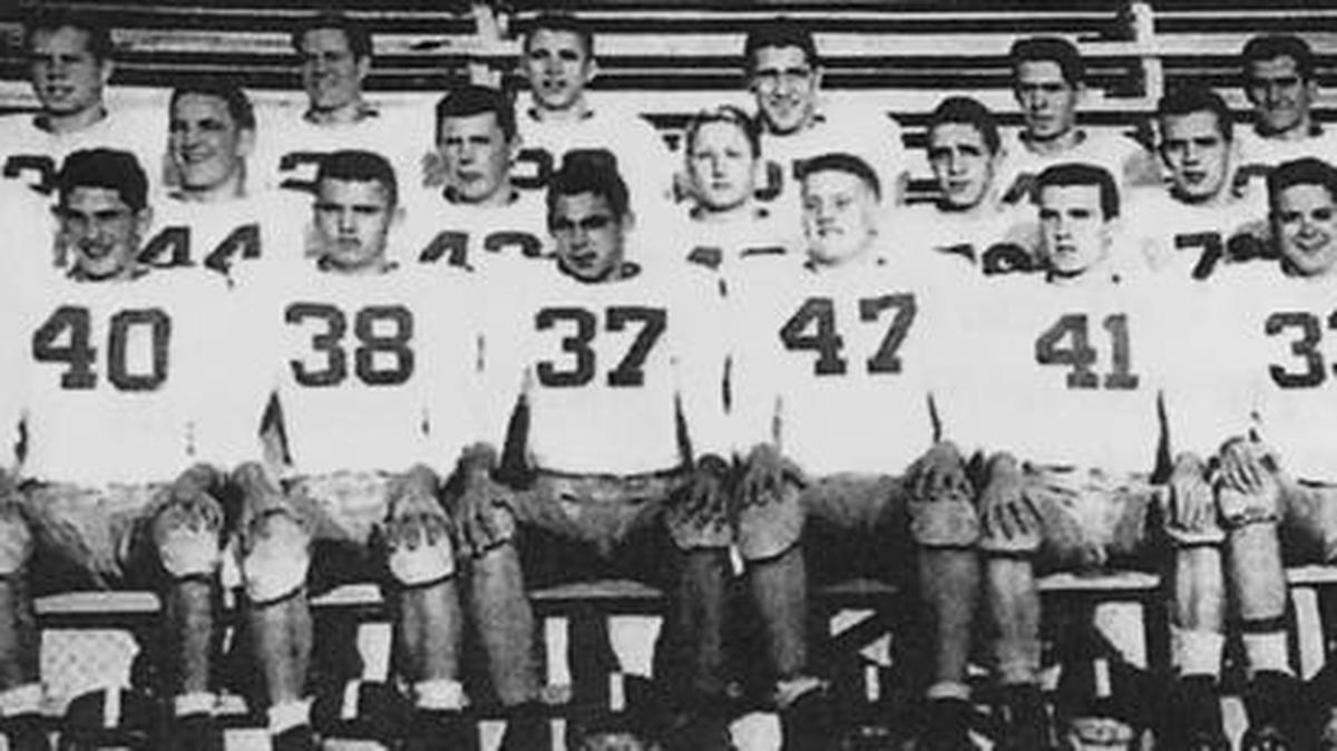 Pictured is the 1954 Bellefonte football team. The team finished 9-1 and was named Central Counties Conference Outstanding Team.