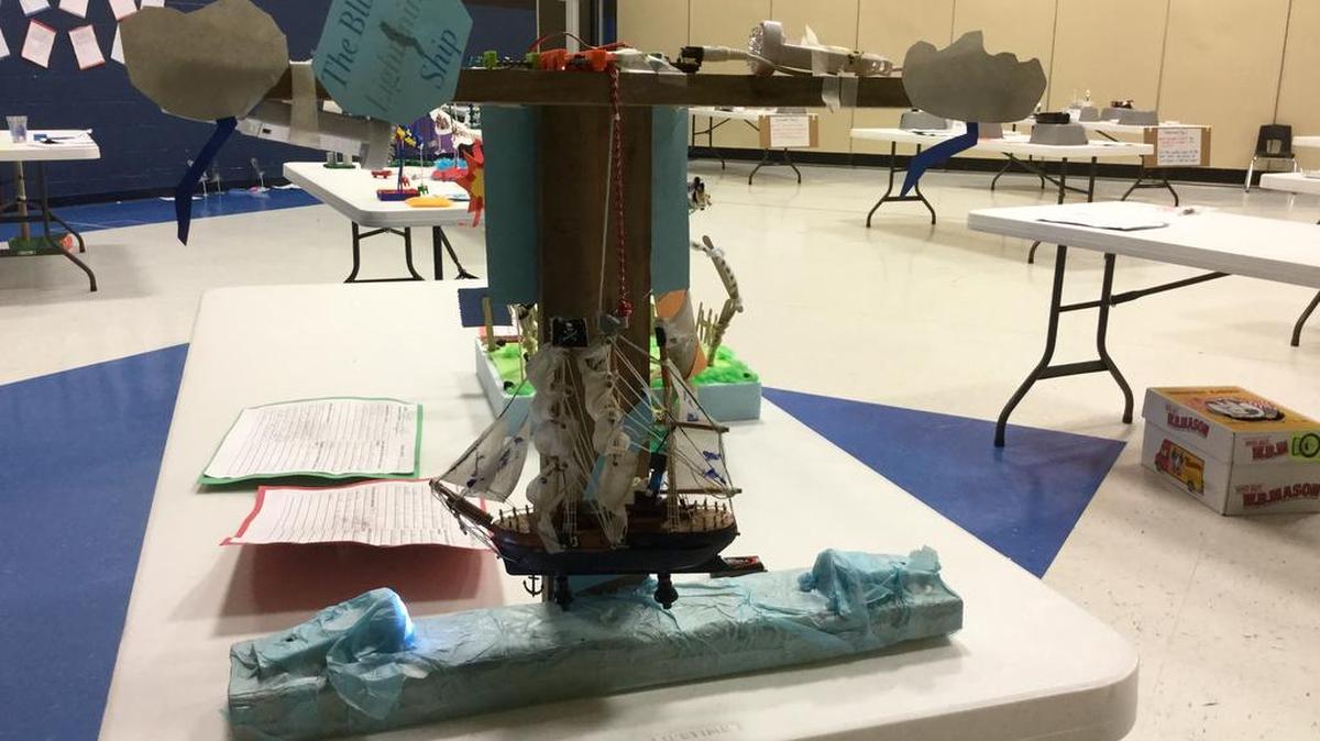 Fifth-grade students at Penns Valley Elementary and Intermediate School participated in a class project that allowed them to make machines that tested different variables. The project included making pendulums, catapults and boats that float. Some machines were then showcased at a science fair in the school’s multipurpose room.