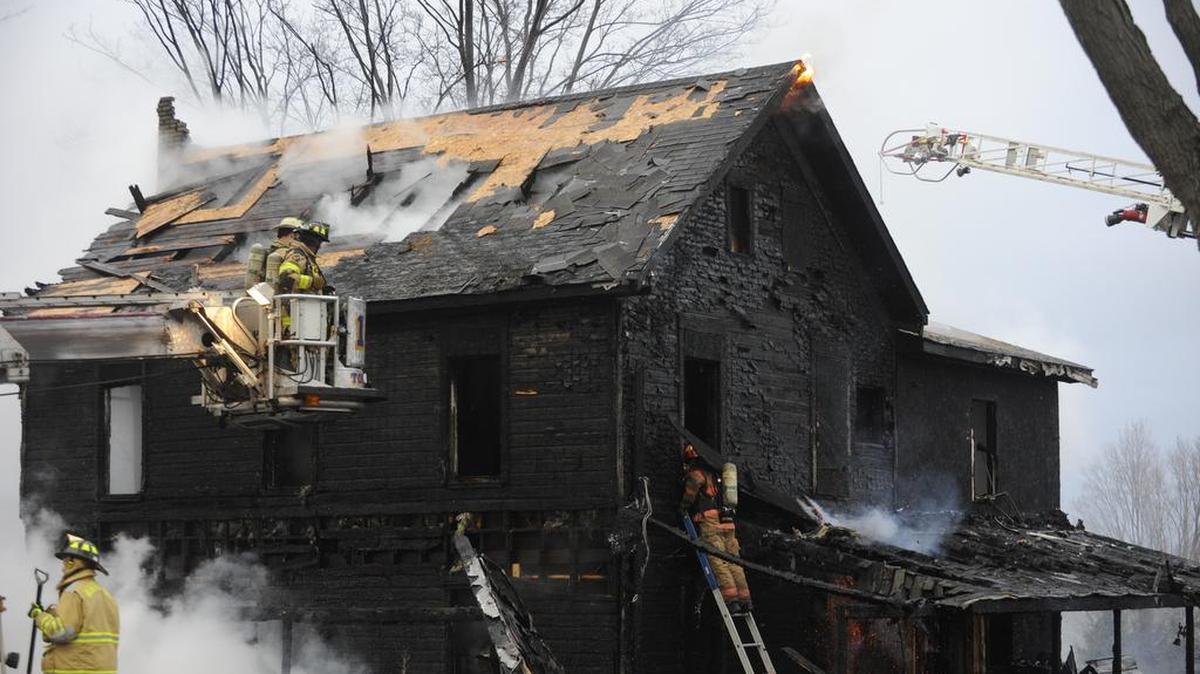 Fire crews respond to a dwelling fire Monday on the 1700 block of Black Moshannon Road near Philipsburg.