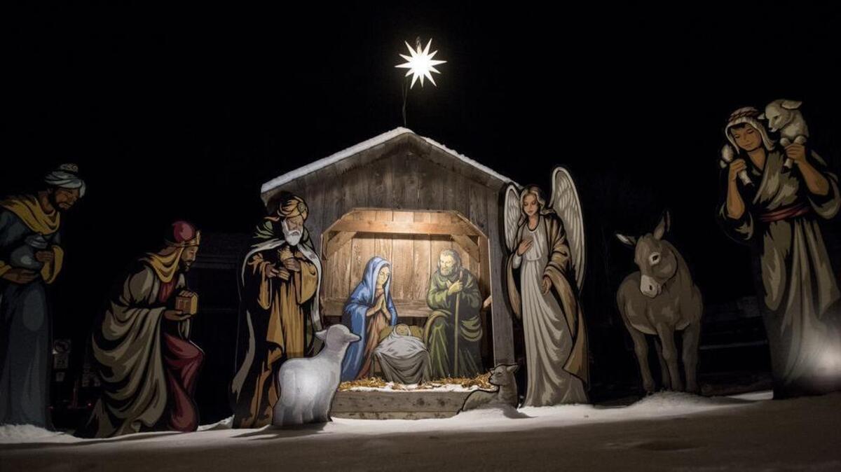 The new Nativity scene at the Moshannon Valley Veterans Memorial in Philipsburg on Thursday, December 14, 2017. Community members donated money for the display.