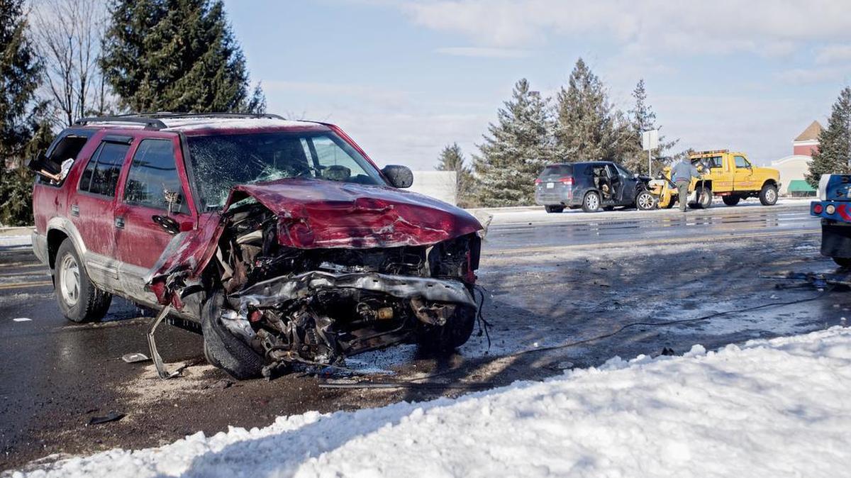 A three-vehicle crash on Benner Pike caused the road to be closed for an hour on Saturday,. A preliminary investigation determined the red SUV was traveling in the incorrect lane. Multiple people were transported to the hospital for treatment of injuries.