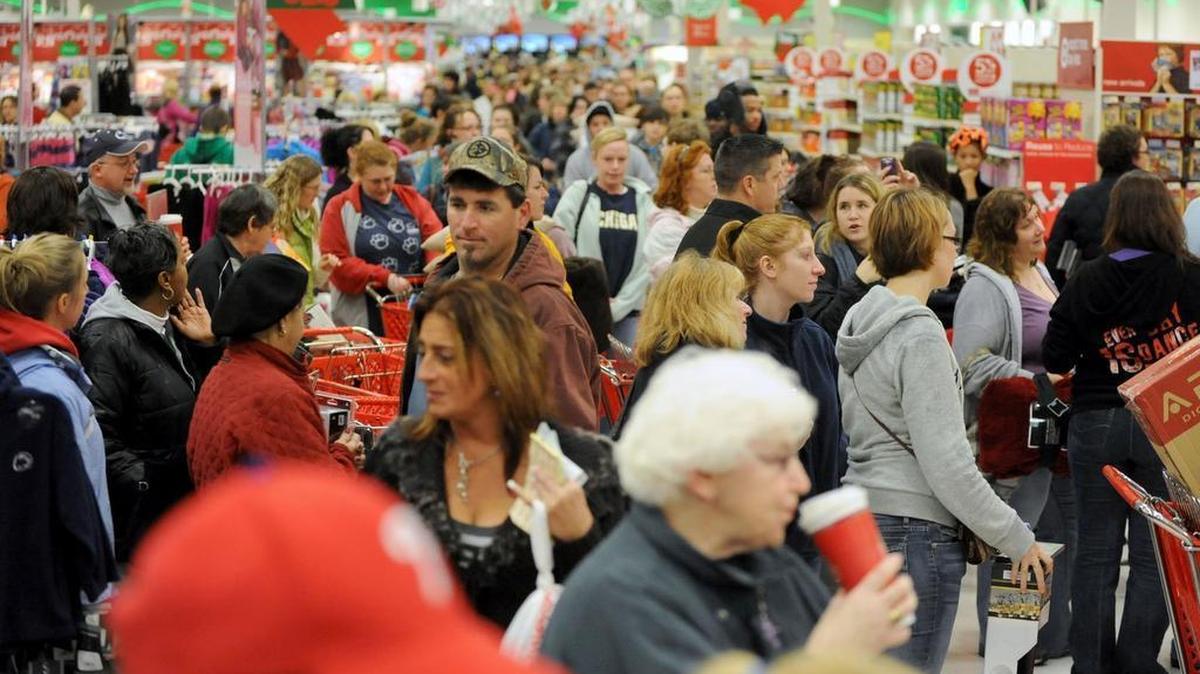 Shoppers wait to checkout at the Target store in State College on Black Friday in 2010.