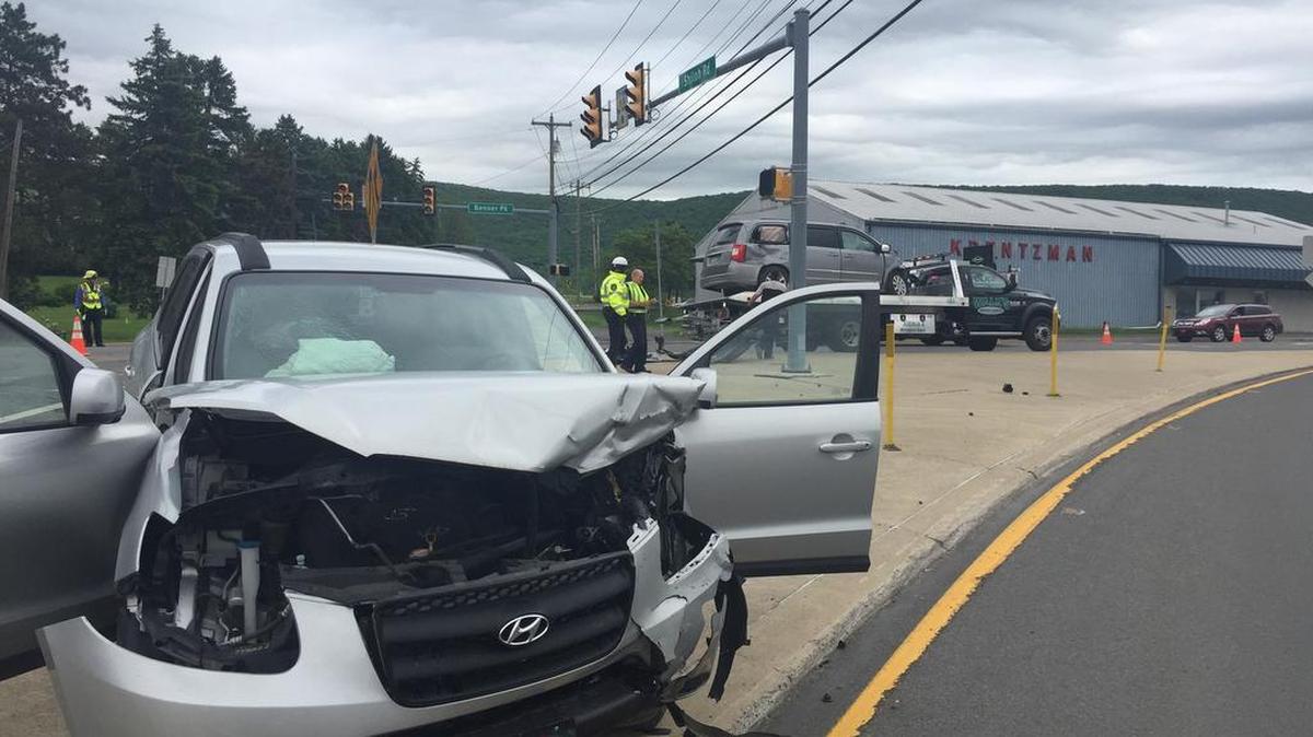 State College police responded to a two-vehicle crash at the intersection of Benner Pike and Shiloh Road on Sunday.
