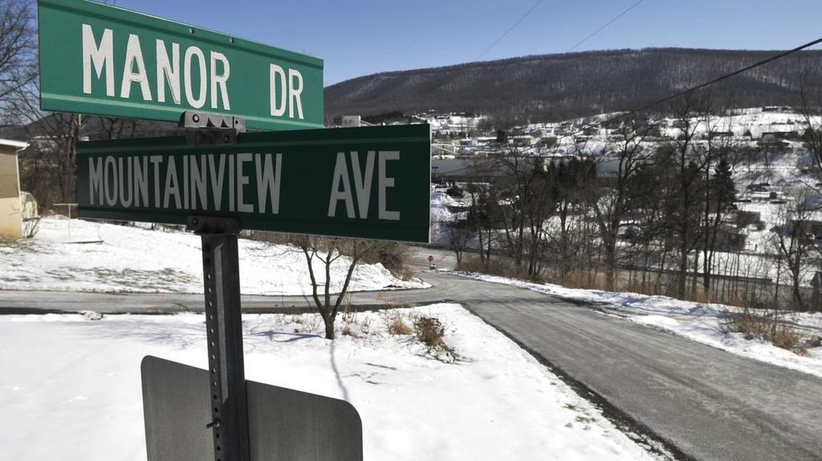 Manor Drive off of East College Avenue in State College is a steep hill, which can be dangerous in adverse weather in February 2015.