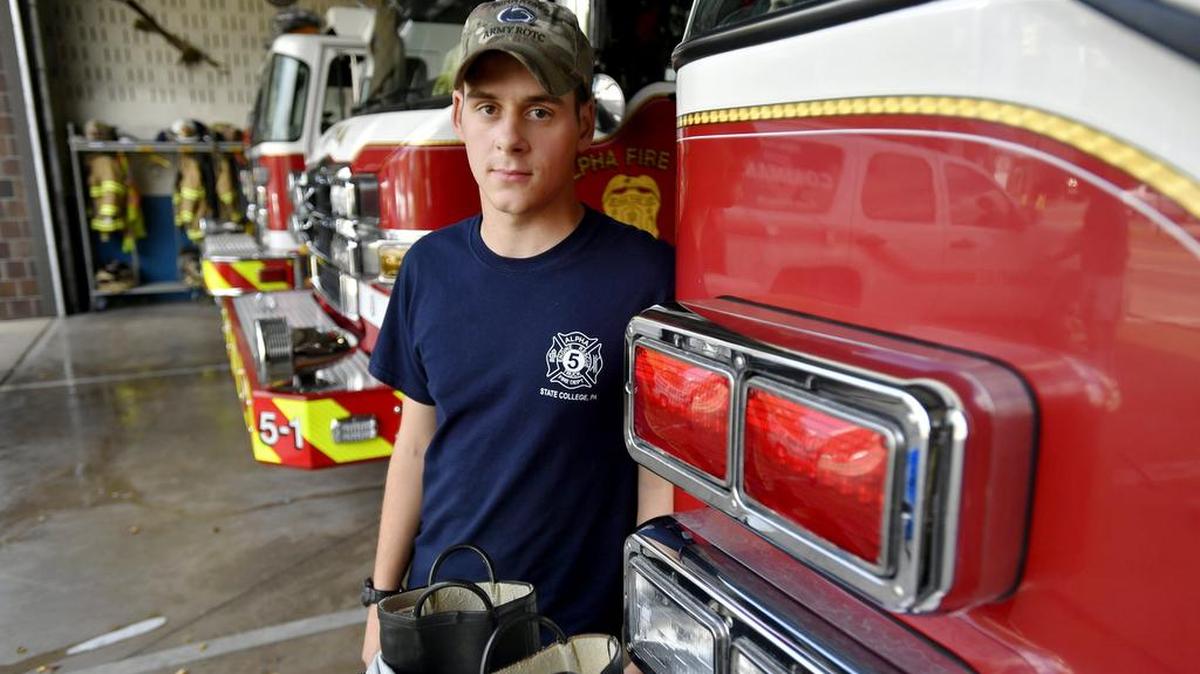 Penn State junior M.J. Benenati is in the Army ROTC and a volunteer at Alpha Fire Company. The response to the Sept. 11 terrorism attacks inspired him to serve the nation.