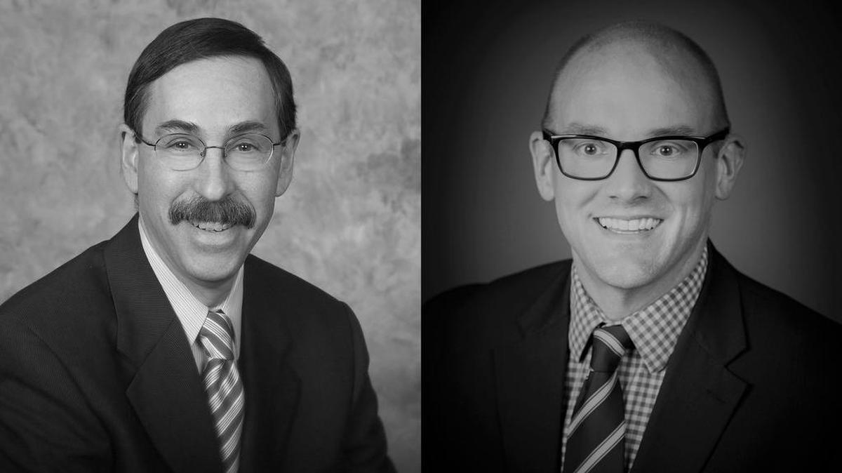 Incumbent Evan Myers, left, and newcomer Dan Murphy were elected to the State College Borough Council in November. Both were endorsed by BugPAC, an organization created to promote student-friendly candidates.