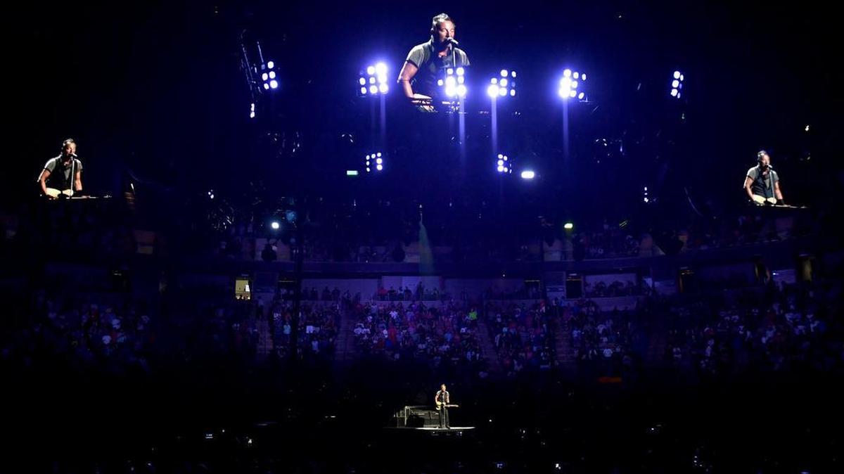 Bruce Springsteen performs at the Bryce Jordan Center on April 18.