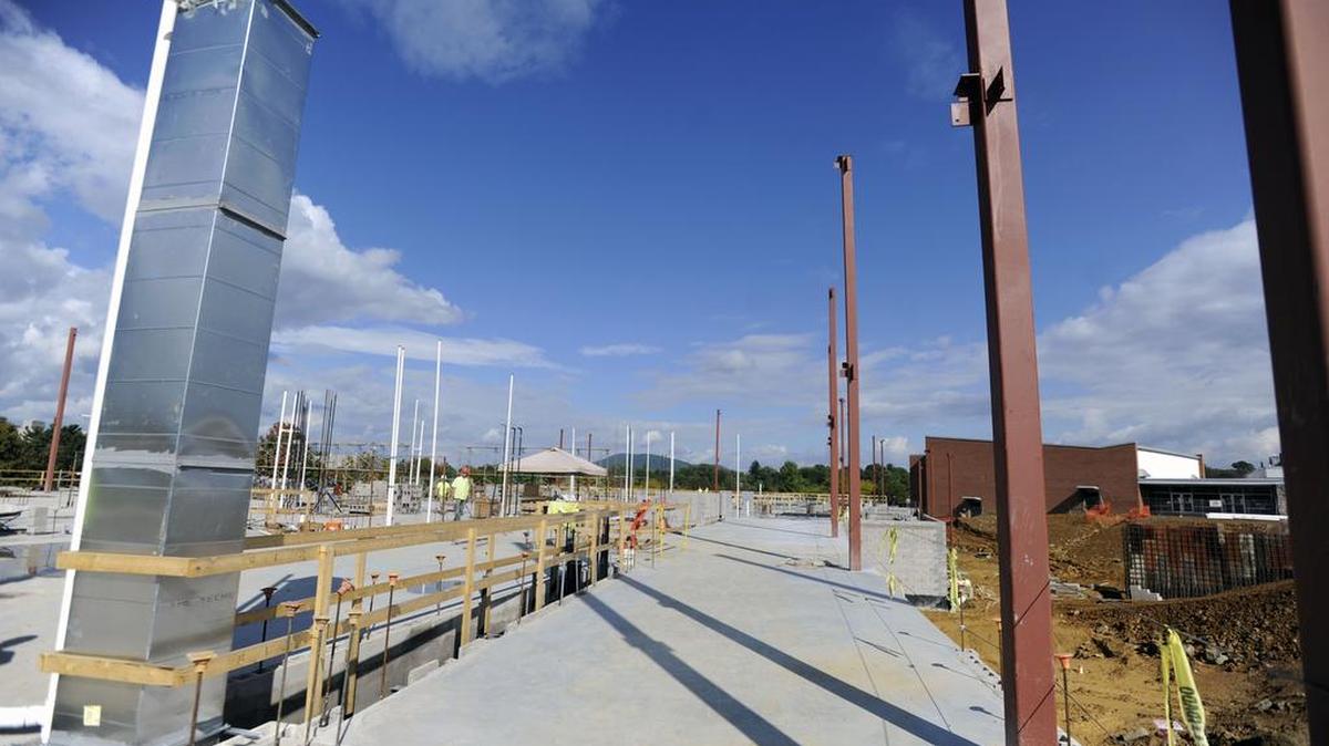 A view of the State College High School construction project on Monday.