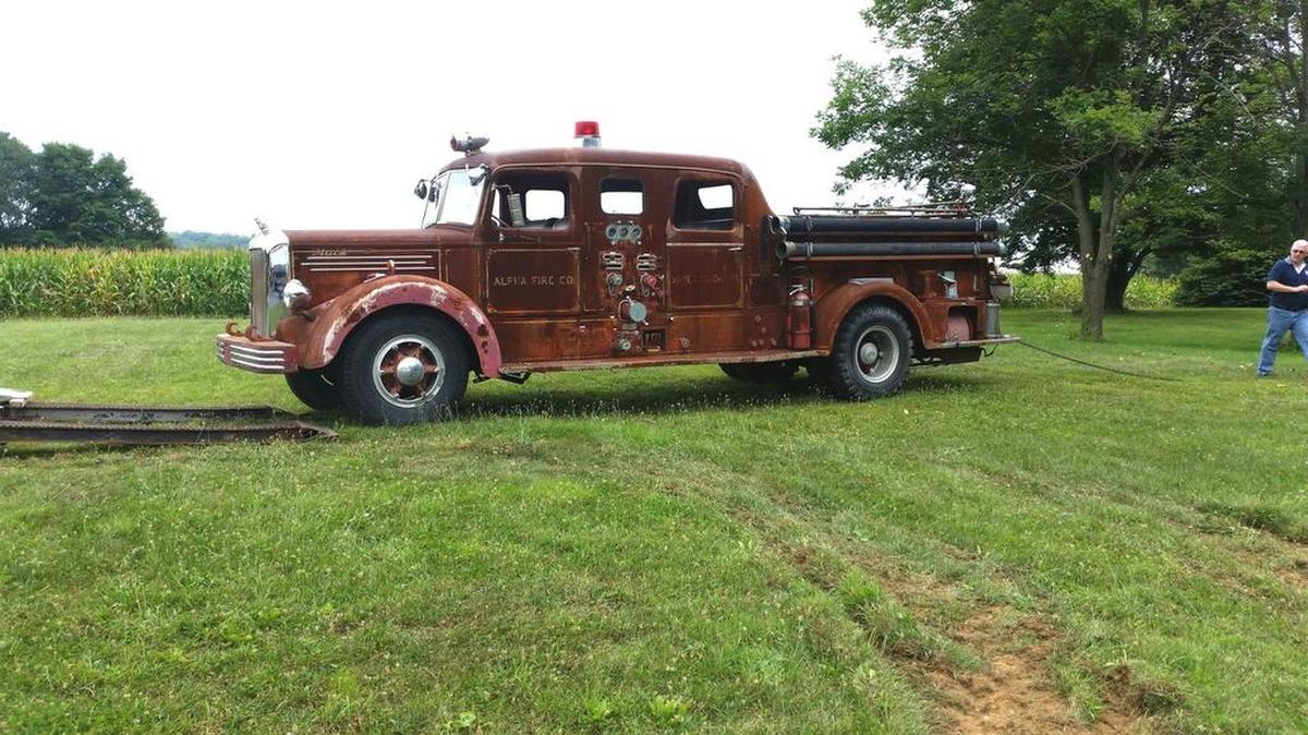 It took decades but Rick James was finally able to reunite with his first firetruck love: The 1949 L Model Mack now resides on James’ Patton Township property, one of 32 former fire engines in a collection divided among four locations. He’s passionate about all vintage fire engines and firefighting apparatus, but Alpha holds a special place in his heart.