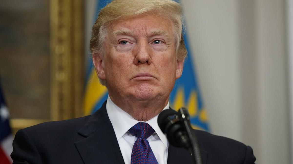 President Donald Trump listens as Kazakhstan’s President Nursultan Nazarbayev speaks in the Roosevelt Room of the White House, Tuesday, Jan. 16, 2018, in Washington.