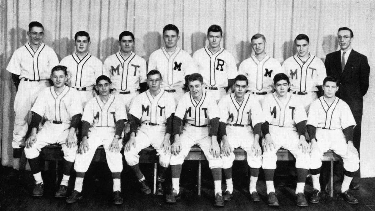 Pictured is the Miles Township High School baseball team from about 1952-54.