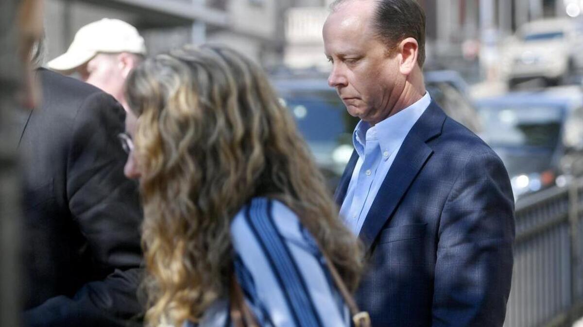 Jim and Evelyn Piazza leave another day of the preliminary hearing for the members of Beta Theta Pi charged in the death of their son Timothy Piazza on Thursday, August 10, 2017 at the Centre County Courthouse.