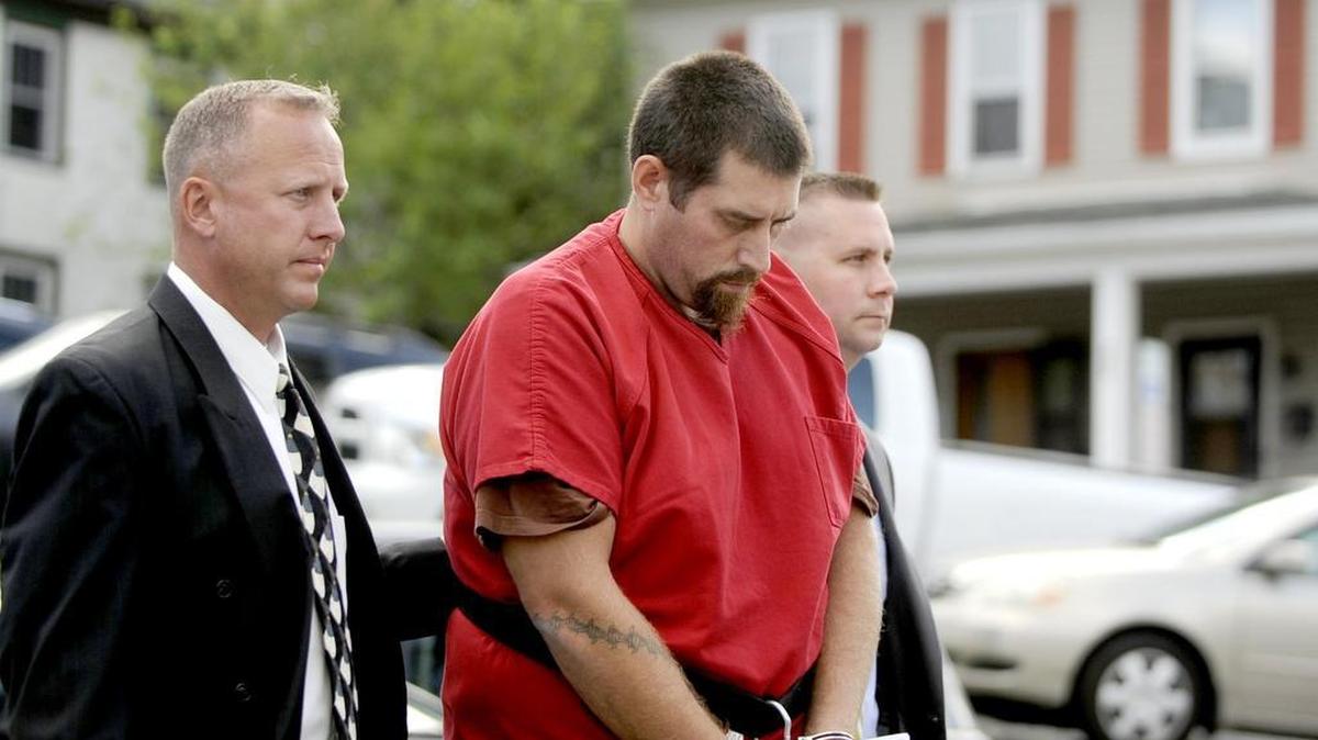 Matthew Dreibelbis enters the Centre County Courthouse in Bellefonte in August 2017 for his preliminary hearing on murder charges.