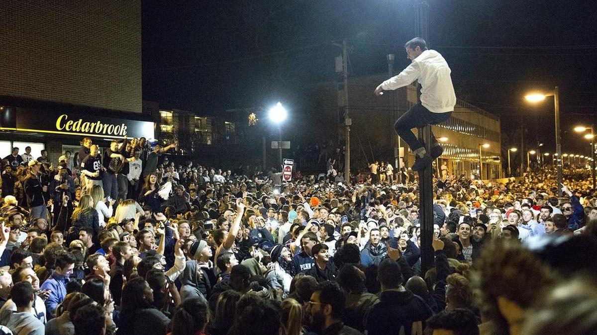 After the Nittany Lion’s Big Ten Championship win on Saturday night, the celebration spilled into downtown State College. Police are now looking for individuals who caused property damage.