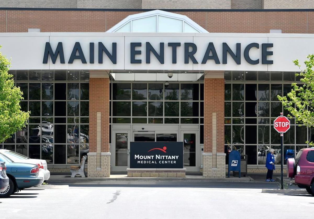 The main entrance of Mount Nittany Medical Centeron May 25, 2016.
