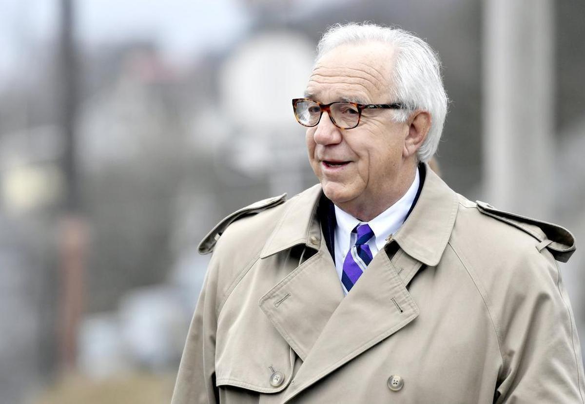 Defense lawyer Al Lindsay arrives at the Centre County Courthouse for Jerry Sandusky's post-conviction collateral relief hearing on Friday, March 24, 2017.
