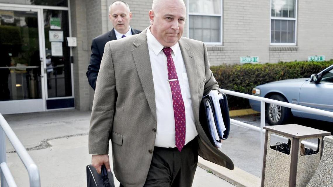 State College police Detective David Scicchitano was questioned by defense attorney Karen Muir during the fifth day of the preliminary hearing for those charged in the death of Penn State student Timothy Piazza.