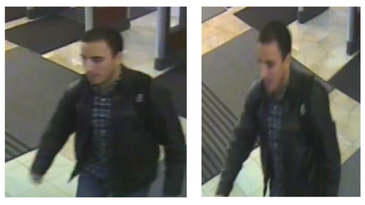 Police released these images of the suspect in the theft of a computer from Pattee Library.