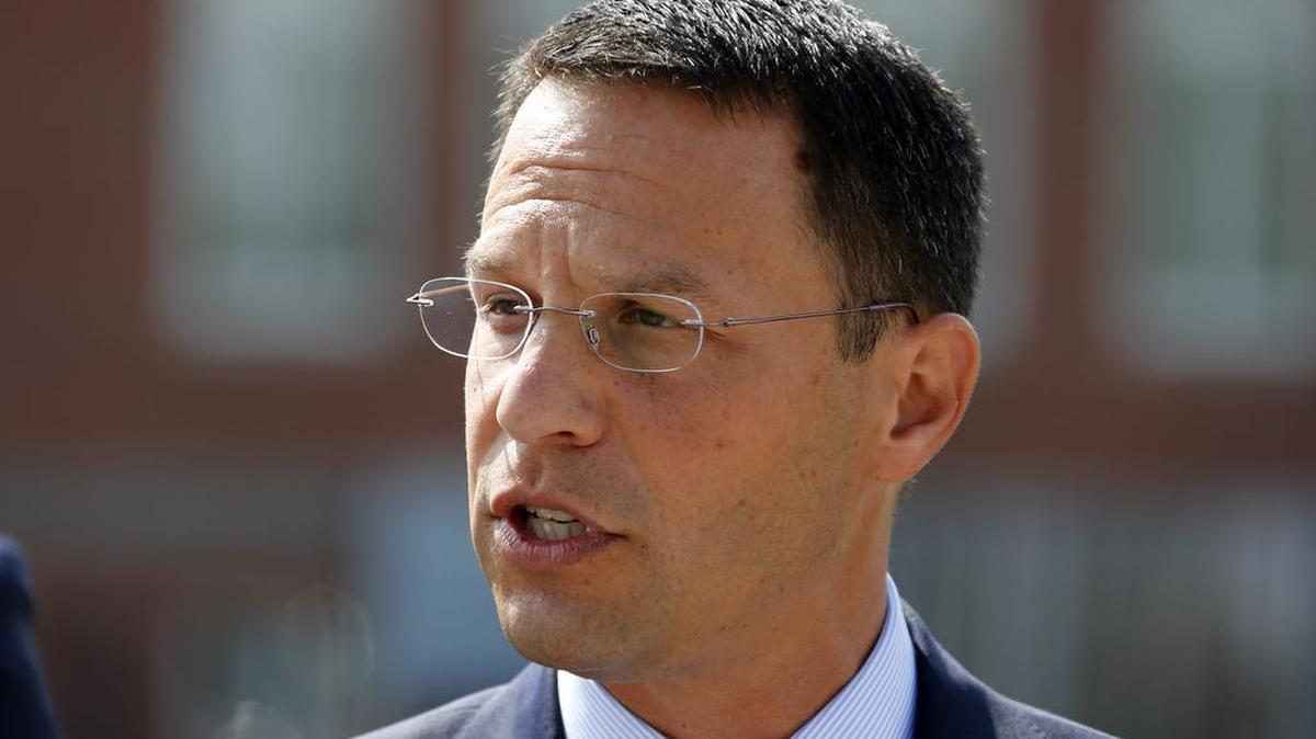 Pennsylvania Attorney General Josh Shapiro, shown here in Greensburg in July, announced charges Monday against 30 people, half of them from Clearfield County, in a $1.6 million crystal meth ring. (AP Photo/Gene J. Puskar)