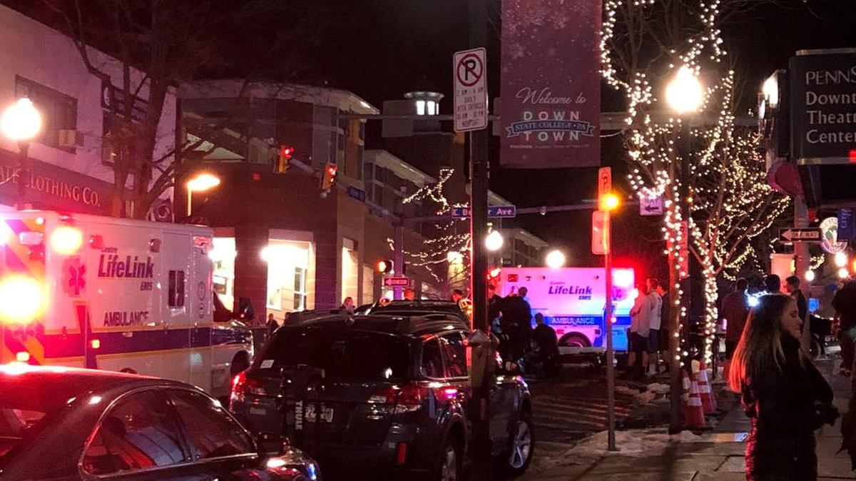 A Walnutport woman was reported to be in stable condition after a Saturday pedestrian-vehicle crash in downtown State College.